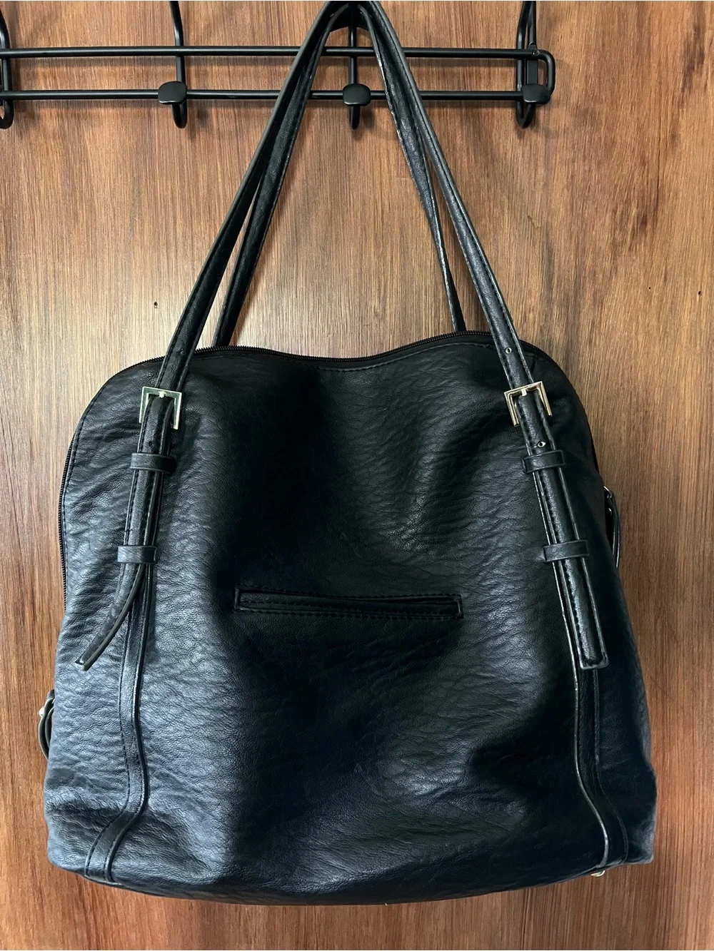 Faux leather laptop bag